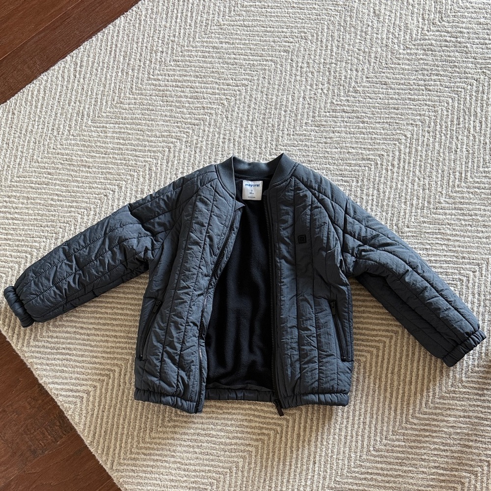 Mayoral Charcoal Quilted Puffer Jacket